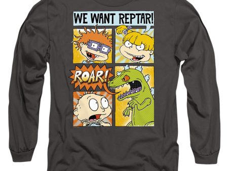 RUGRATS : WE WANT REPTAR! COMIC L\S ADULT T SHIRT 18\1 Charcoal LG Fashion