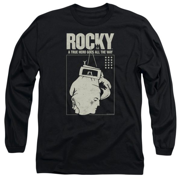 ROCKY : THE HERO L\S ADULT T SHIRT 18\1 Black LG Fashion