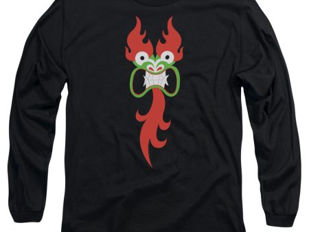 SAMURAI JACK : AKU FACE L\S ADULT T SHIRT 18\1 Black 2X on Sale