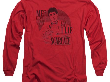 SCARFACE : TRUTH L\S ADULT T SHIRT 18\1 RED 2X Fashion