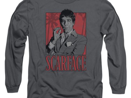 SCARFACE : TONY L\S ADULT T SHIRT 18\1 Charcoal XL Cheap