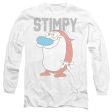 REN AND STIMPY : COLLEGIATE STIMPY L\S ADULT T SHIRT 18\1 White LG For Cheap