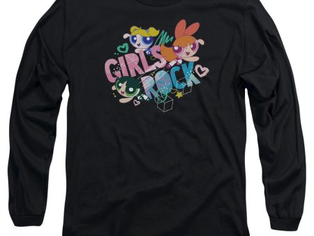 POWERPUFF GIRLS : GIRLS ROCK L\S ADULT T SHIRT 18\1 Black 3X For Sale